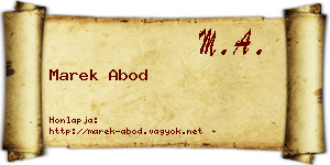 Marek Abod névjegykártya